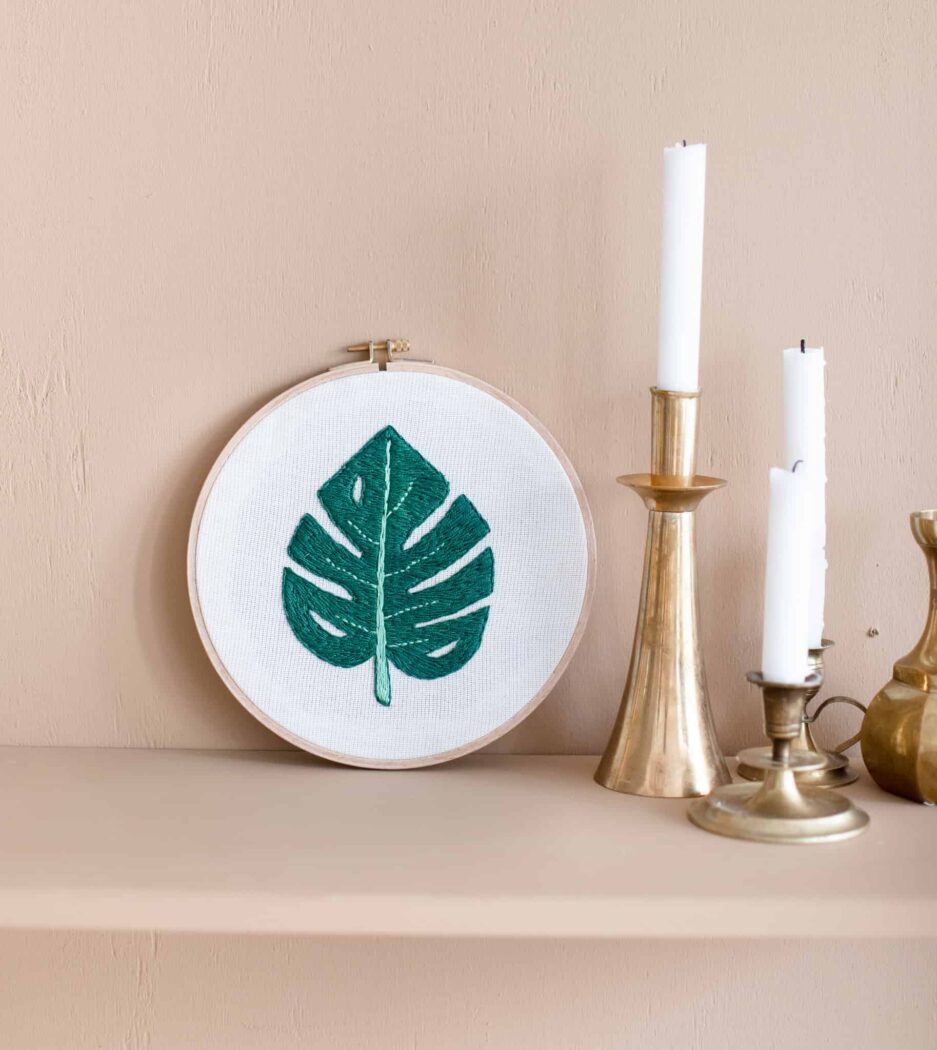 embroidery el nakışı monstera deliciosa