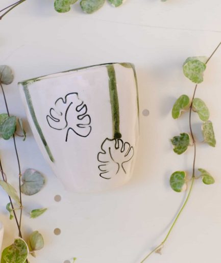 monstera el yapımı bardak