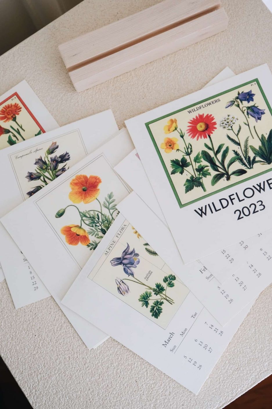 wildflowers calender takvim 2023
