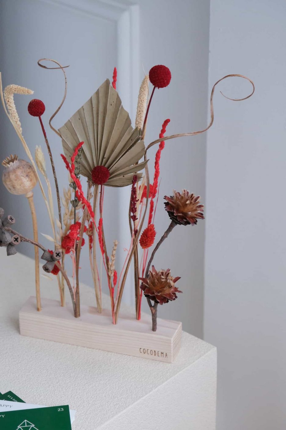 kırmızı bordo ikebana buketi