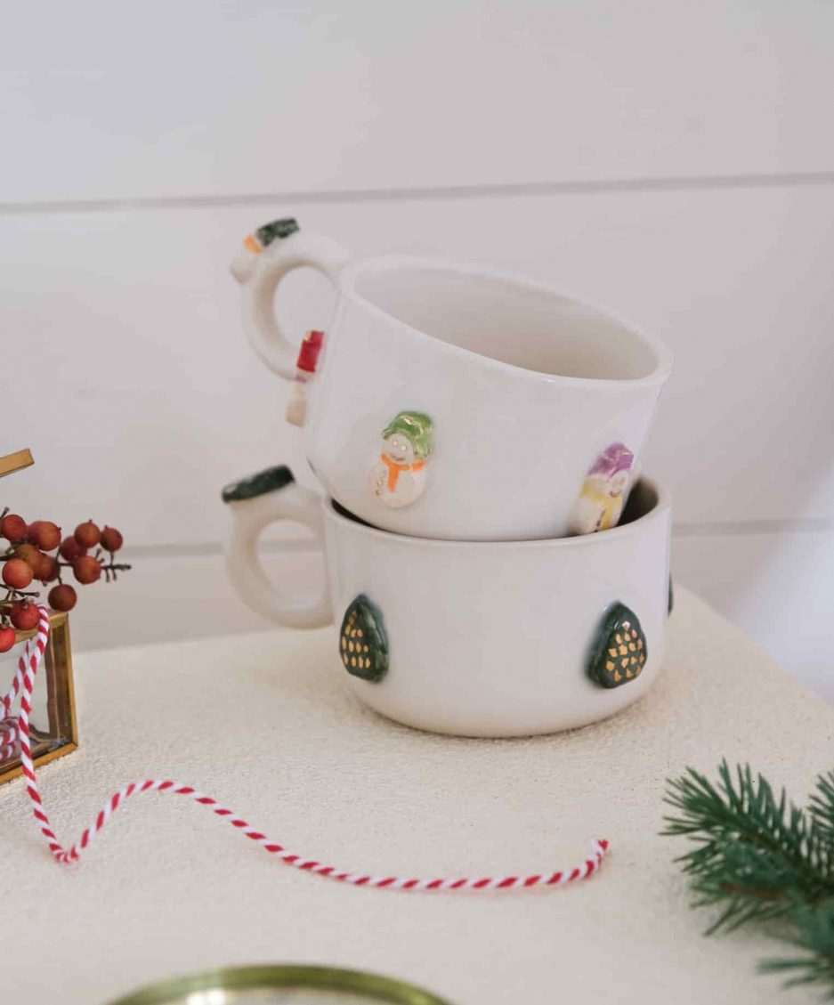 snowman yaldızlı ve kulplu bardak mug gift